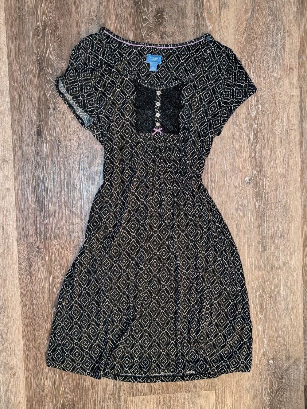 Vera Wang Ivory Patterned Mini Dress